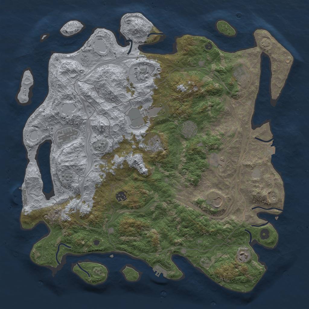 Rust Map: Procedural Map, Size: 4500, Seed: 82007038, 19 Monuments