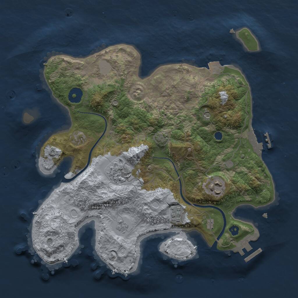 Rust Map: Procedural Map, Size: 3000, Seed: 826271551, 9 Monuments