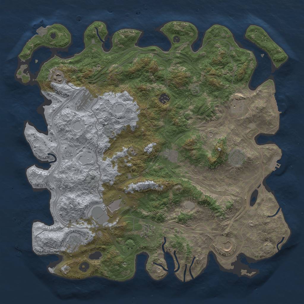 Rust Map: Procedural Map, Size: 4500, Seed: 229882582, 19 Monuments