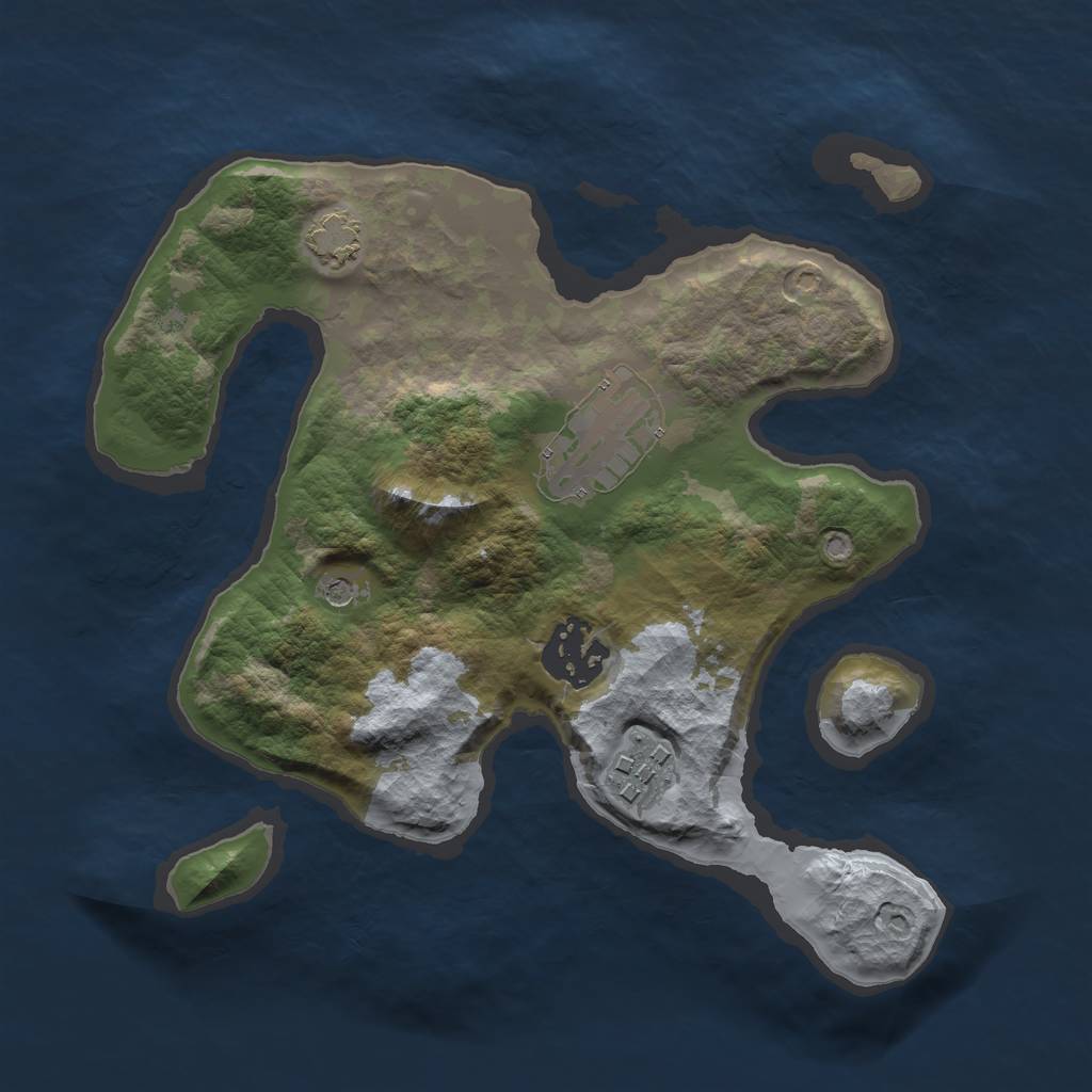 Rust Map: Barren, Size: 2500, Seed: 4440, 7 Monuments