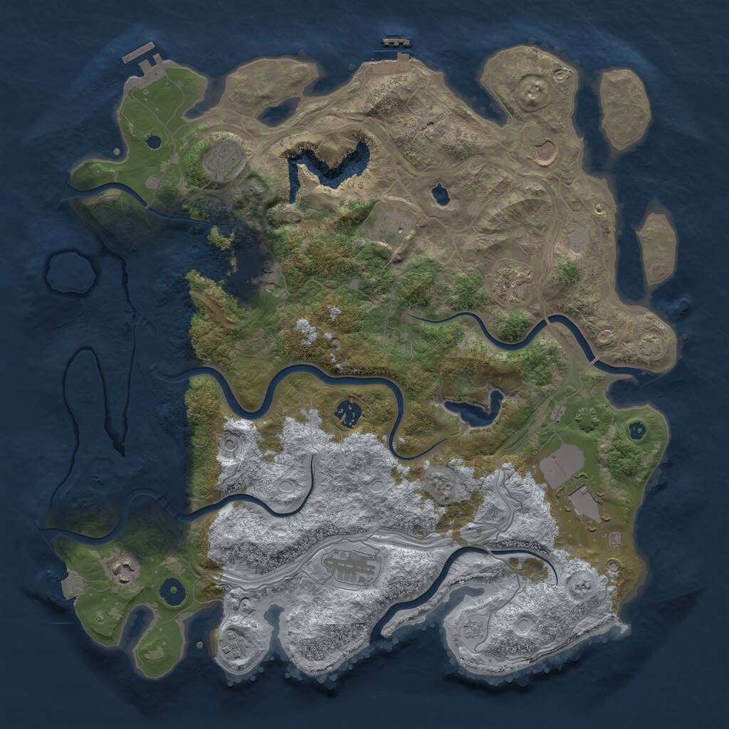 Rust Map: Procedural Map, Size: 4250, Seed: 1013648674, 16 Monuments
