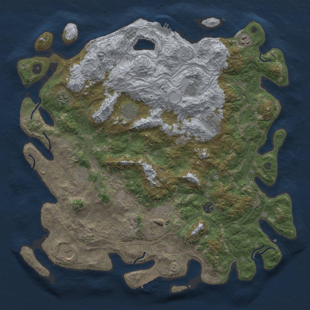 Rust Map: Procedural Map, Size: 4500, Seed: 1400, 17 Monuments