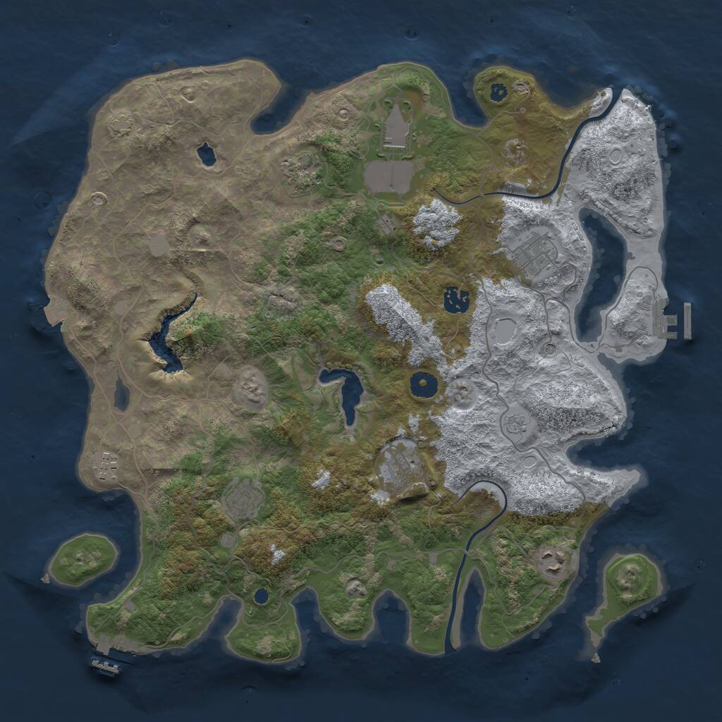 Rust Map: Procedural Map, Size: 4000, Seed: 954823, 14 Monuments