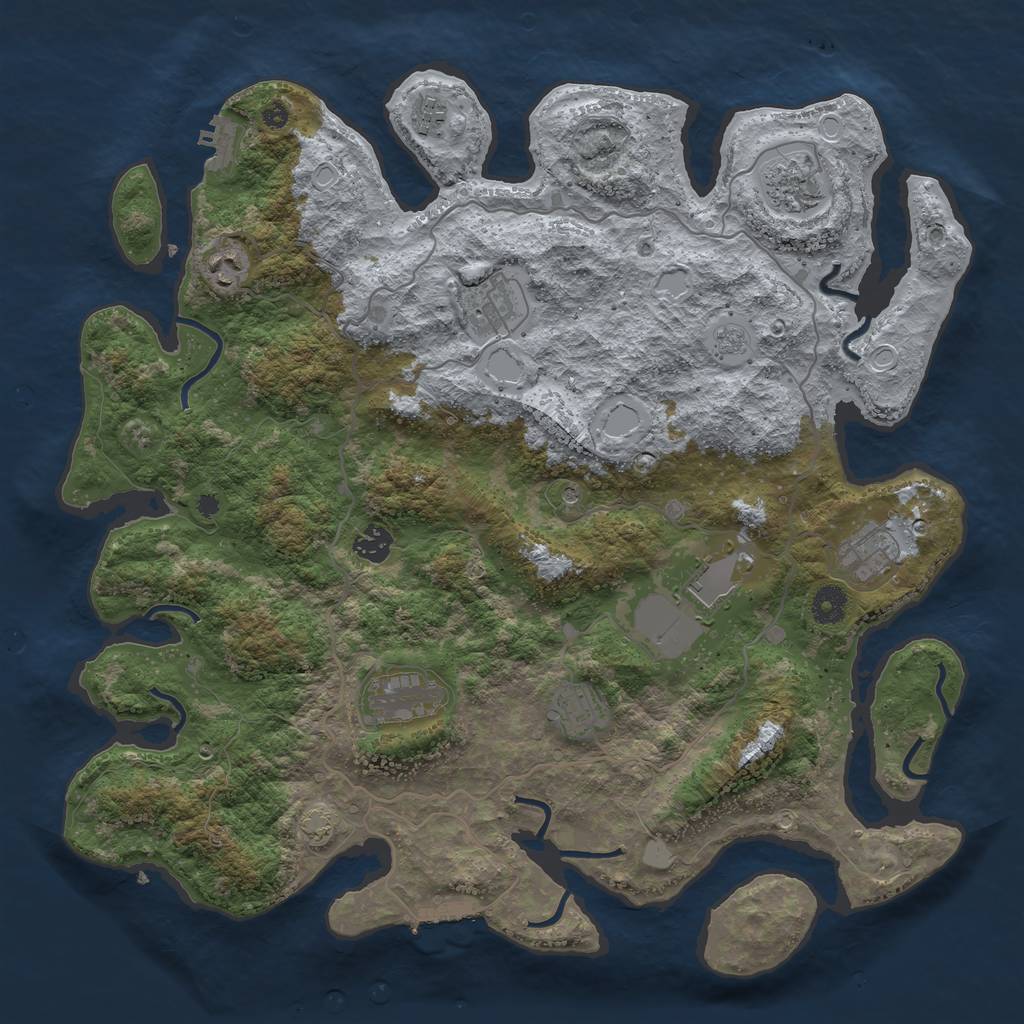 Rust Map: Procedural Map, Size: 4100, Seed: 15678, 17 Monuments
