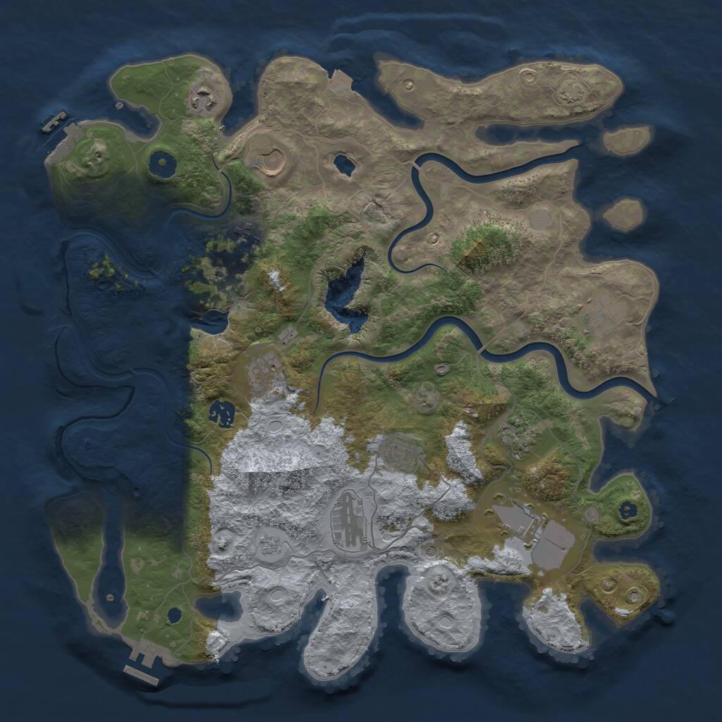 Rust Map: Procedural Map, Size: 4000, Seed: 569606728, 16 Monuments