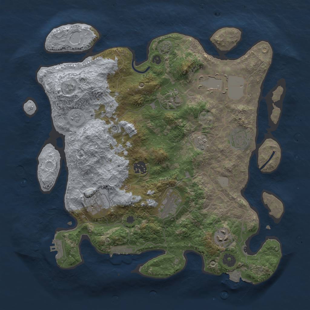 Rust Map: Procedural Map, Size: 3500, Seed: 1529454225, 16 Monuments