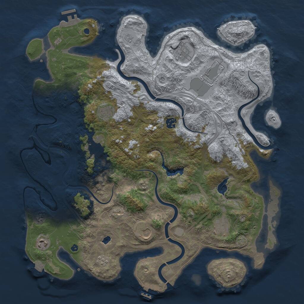 Rust Map: Procedural Map, Size: 4250, Seed: 22233344, 15 Monuments