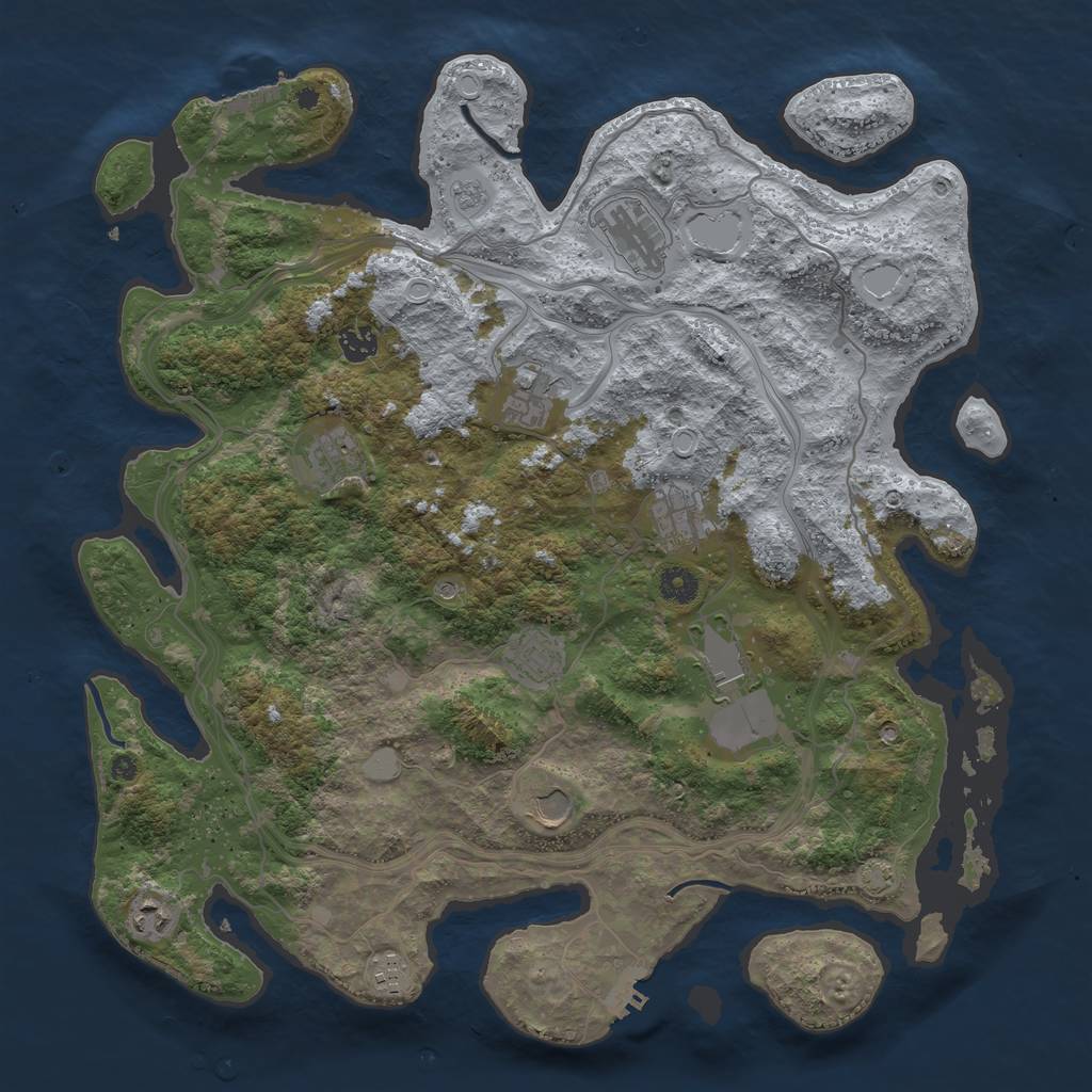 Rust Map: Procedural Map, Size: 4250, Seed: 22233344, 18 Monuments