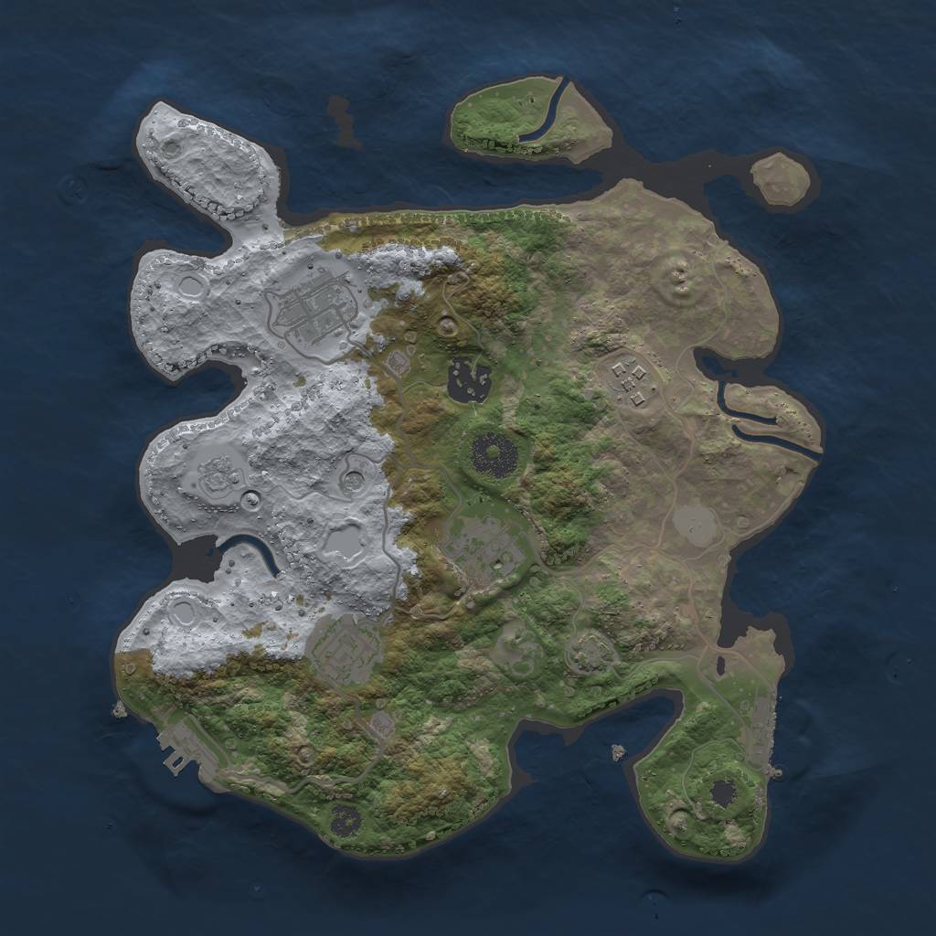 Rust Map: Procedural Map, Size: 3000, Seed: 1785273220, 13 Monuments