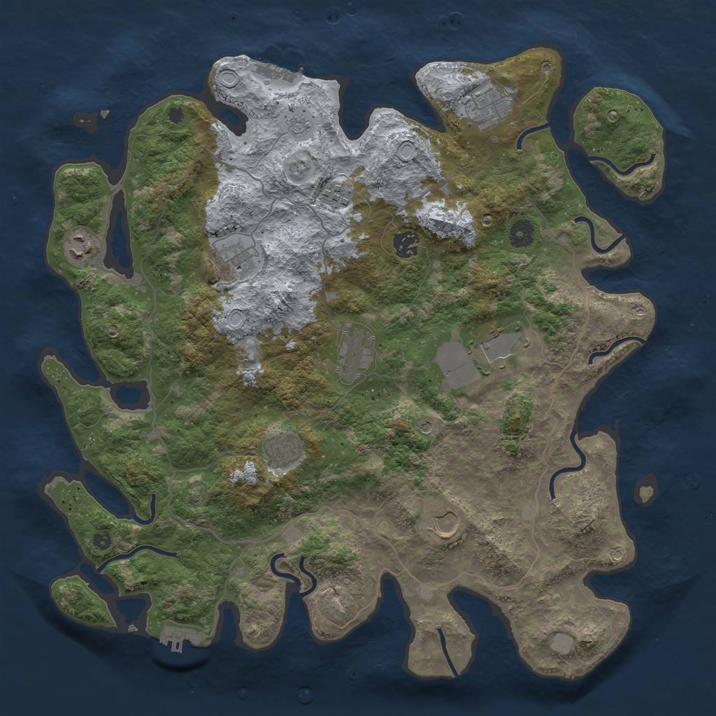Rust Map: Procedural Map, Size: 4000, Seed: 17913488, 16 Monuments