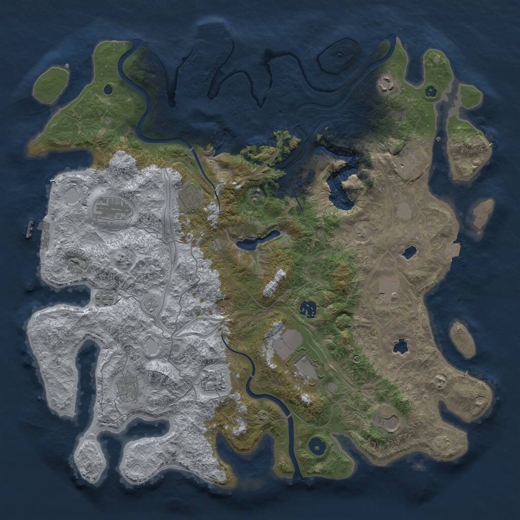 Rust Map: Procedural Map, Size: 4500, Seed: 2000000000, 17 Monuments
