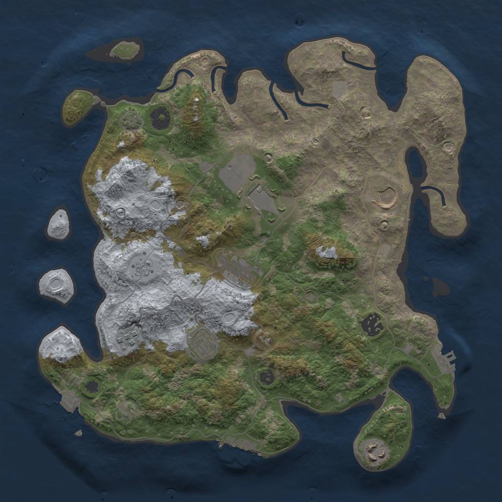 Rust Map: Procedural Map, Size: 3500, Seed: 292920019, 15 Monuments