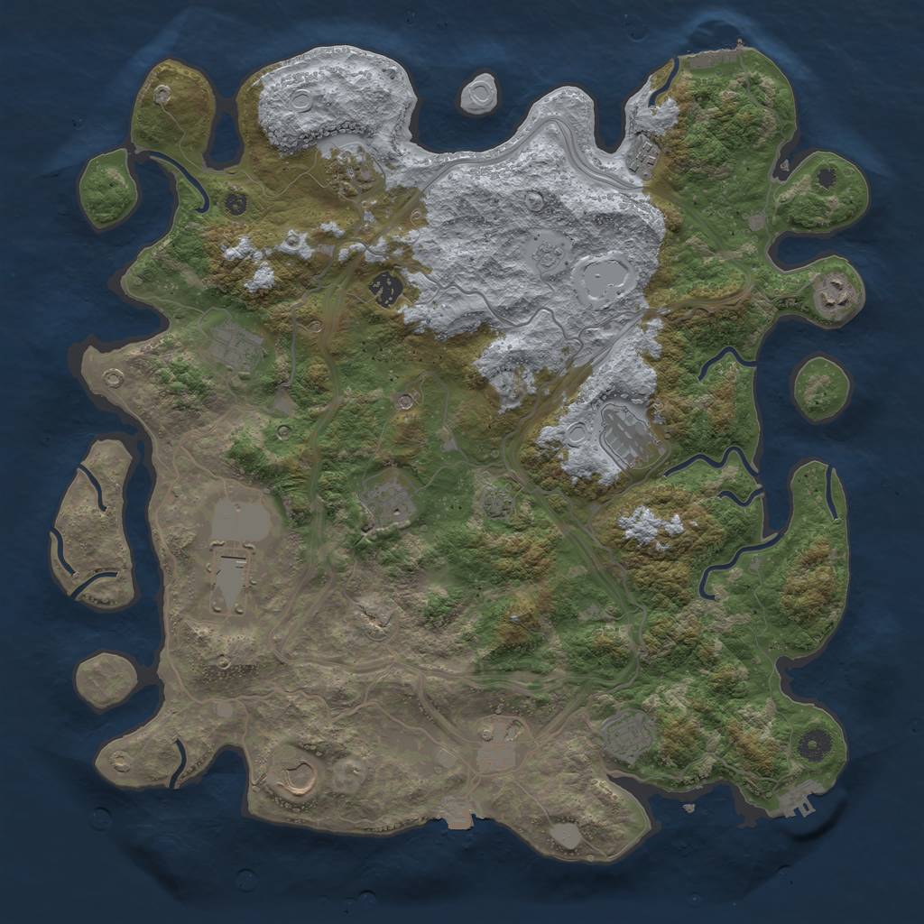 Rust Map: Procedural Map, Size: 4250, Seed: 420884232, 19 Monuments