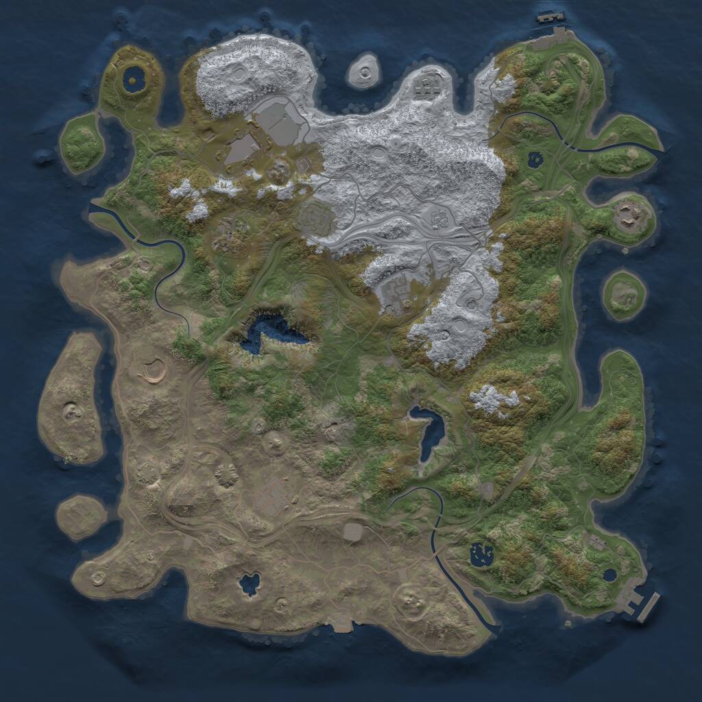 Rust Map: Procedural Map, Size: 4250, Seed: 420884232, 15 Monuments
