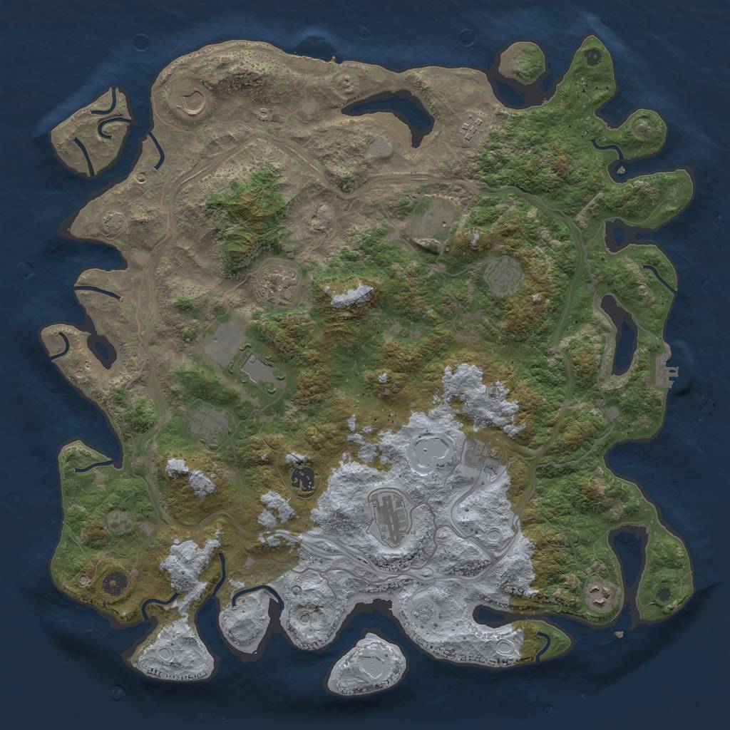 Rust Map: Procedural Map, Size: 4501, Seed: 67256723, 19 Monuments