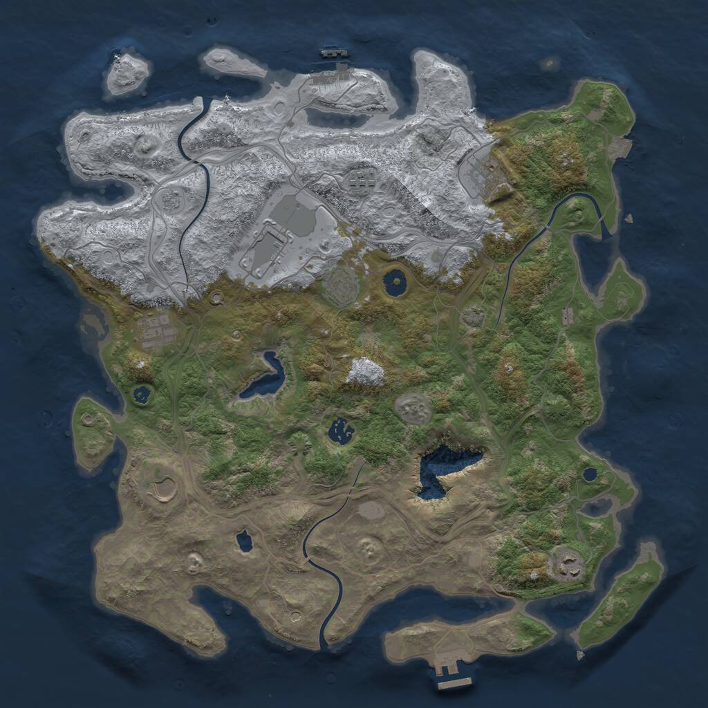 Rust Map: Procedural Map, Size: 4250, Seed: 2102291144, 14 Monuments