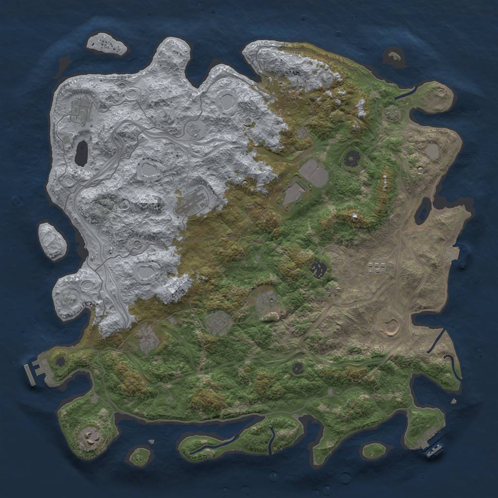 Rust Map: Procedural Map, Size: 4500, Seed: 5051982, 19 Monuments