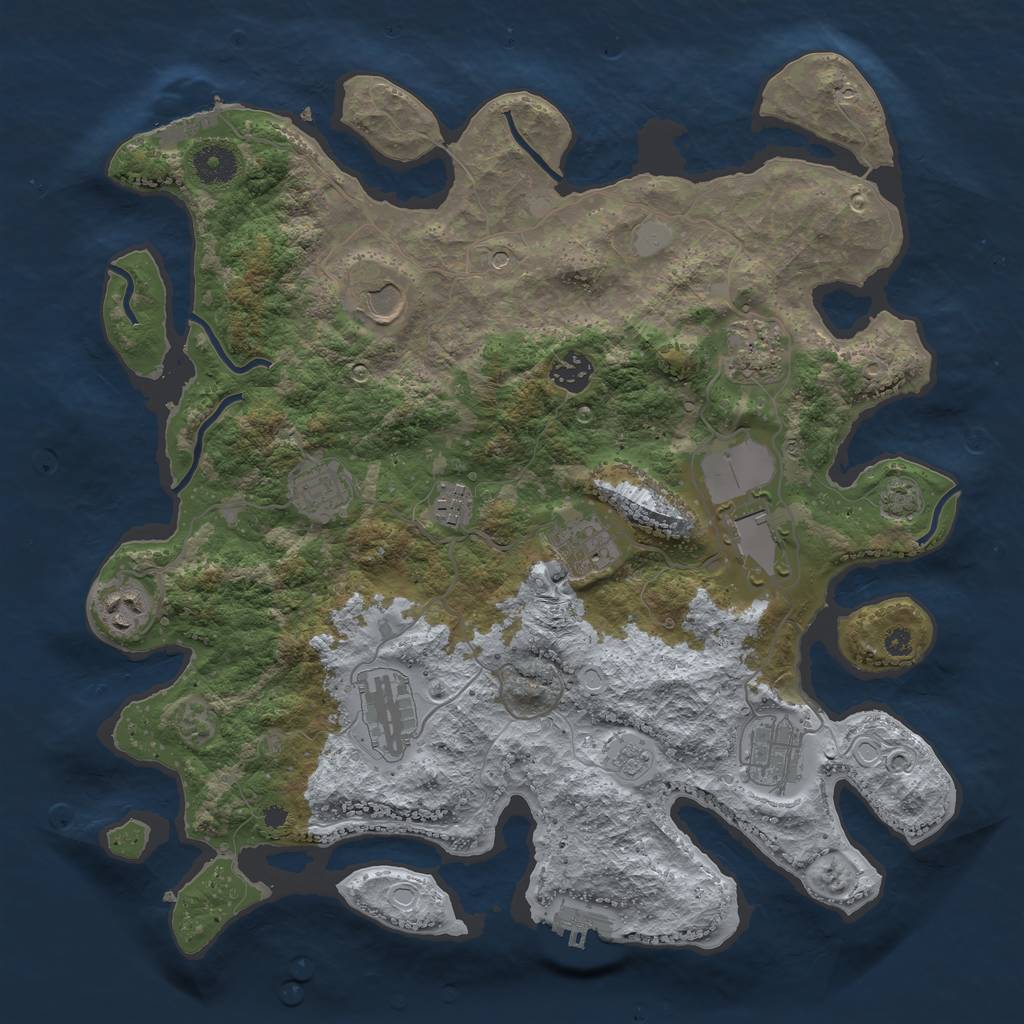 Rust Map: Procedural Map, Size: 3750, Seed: 1626992589, 18 Monuments