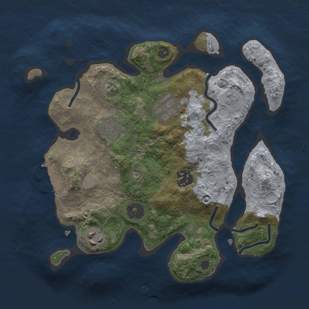 Rust Map: Procedural Map, Size: 2700, Seed: 32456, 10 Monuments