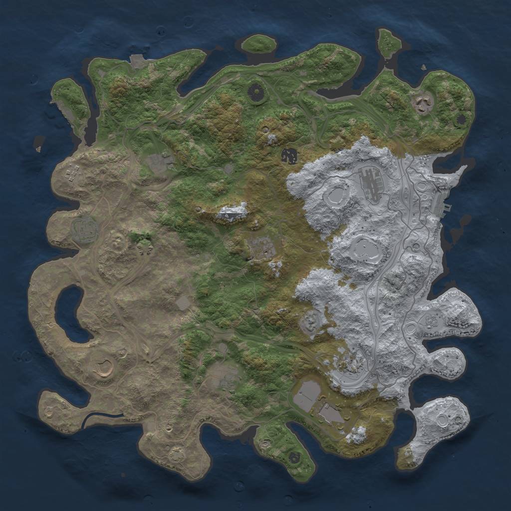 Rust Map: Procedural Map, Size: 4500, Seed: 1891070458, 19 Monuments