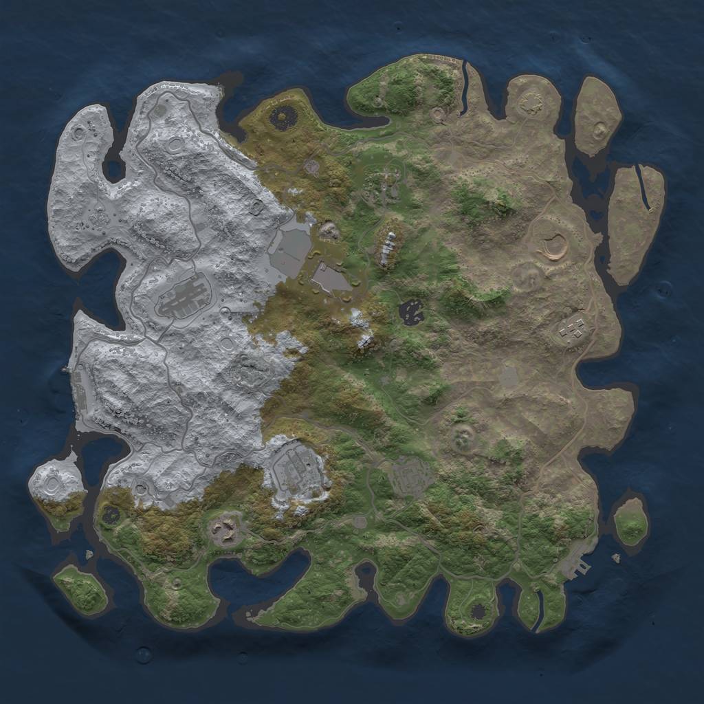 Rust Map: Procedural Map, Size: 4000, Seed: 18210, 17 Monuments