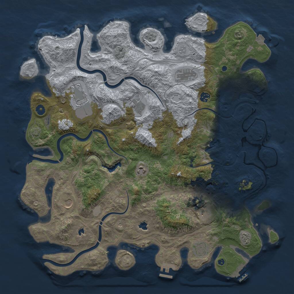 Rust Map: Procedural Map, Size: 4500, Seed: 1455934365, 15 Monuments