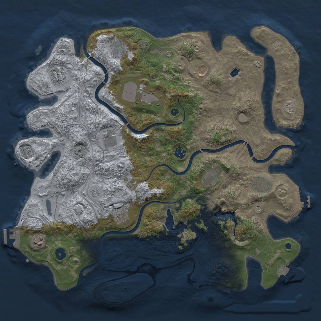 Rust Map: Procedural Map, Size: 4250, Seed: 610226277, 17 Monuments