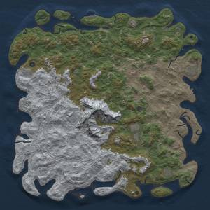 Thumbnail Rust Map: Procedural Map, Size: 6000, Seed: 252409735, 19 Monuments