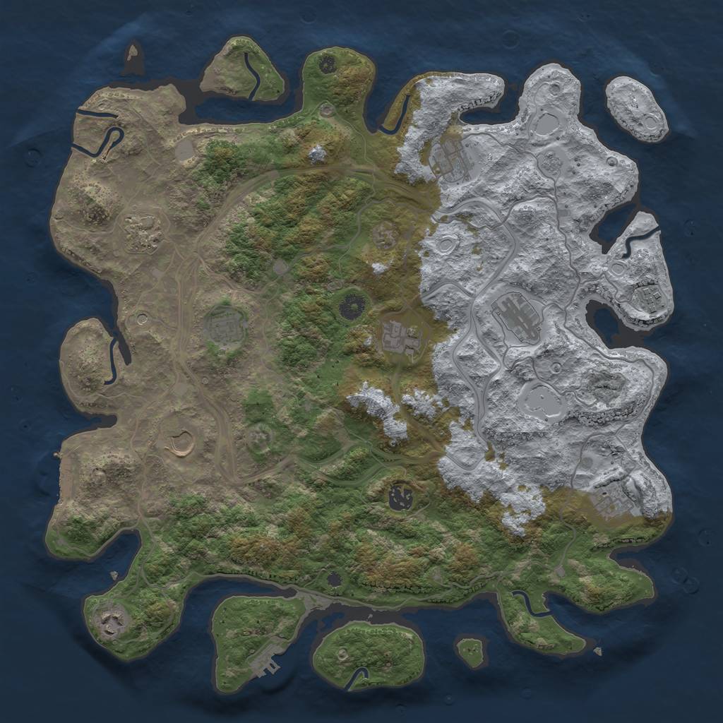 Rust Map: Procedural Map, Size: 4250, Seed: 657168, 17 Monuments