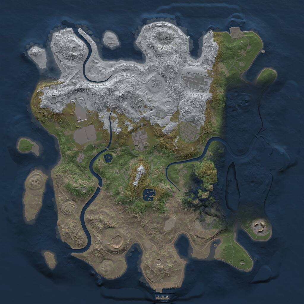 Rust Map: Procedural Map, Size: 3500, Seed: 805623376, 15 Monuments