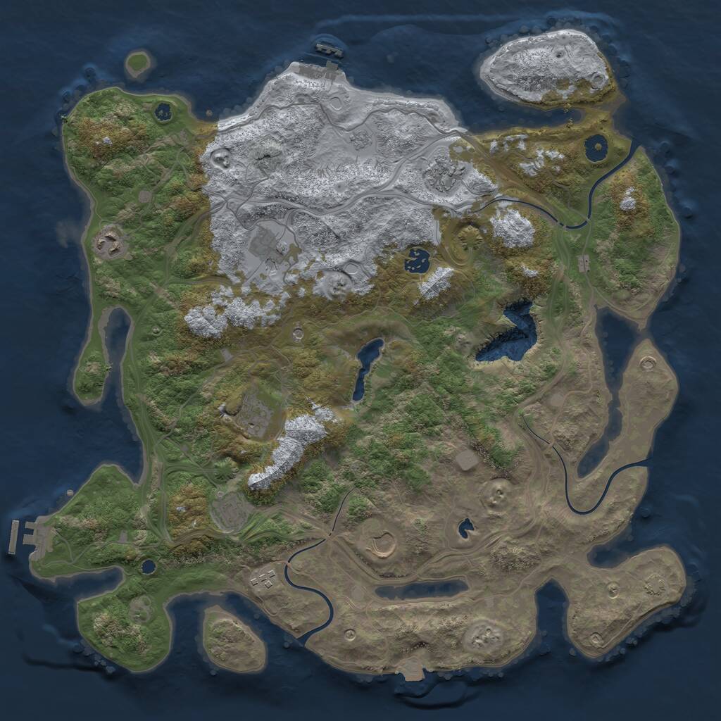 Rust Map: Procedural Map, Size: 4250, Seed: 111537321, 14 Monuments