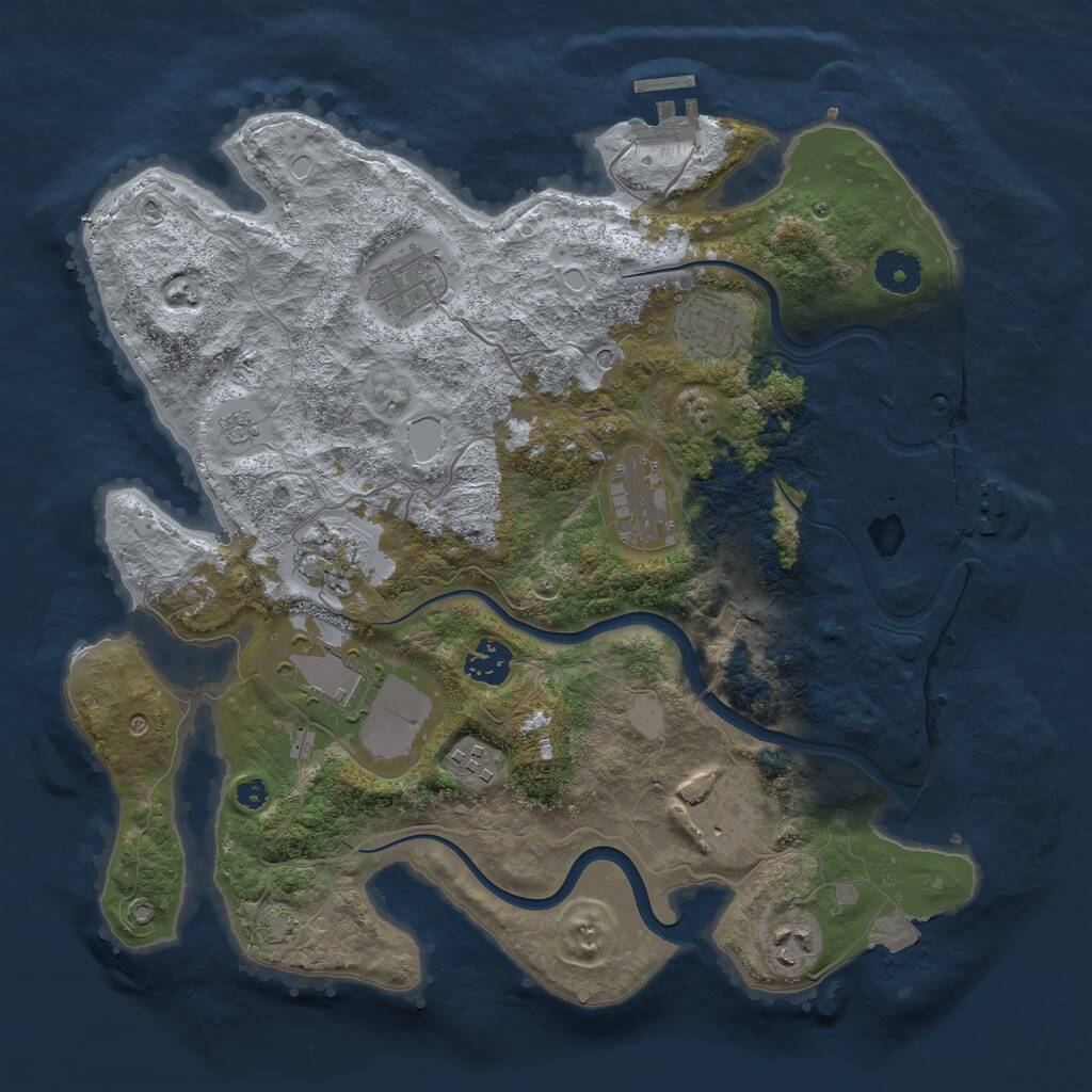Rust Map: Procedural Map, Size: 3600, Seed: 140776141, 15 Monuments