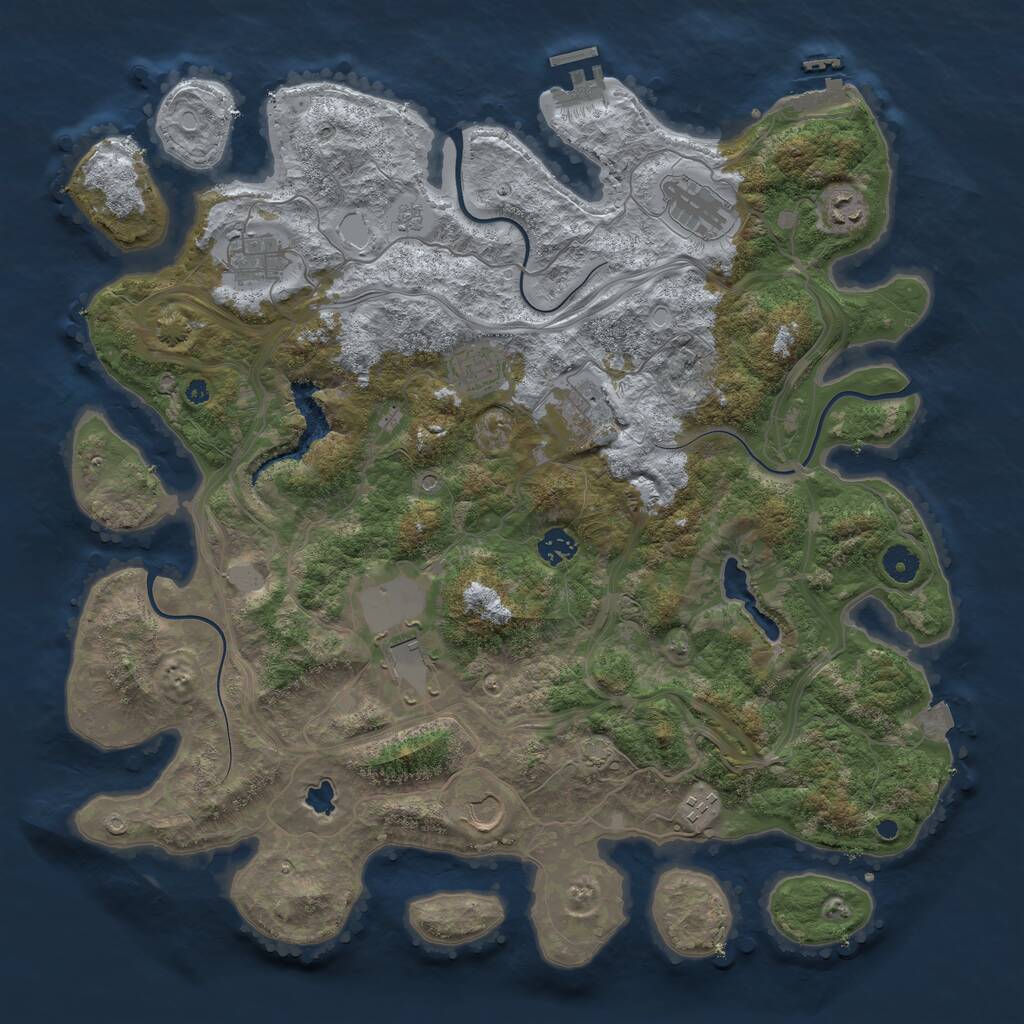 Rust Map: Procedural Map, Size: 4250, Seed: 122746191, 15 Monuments