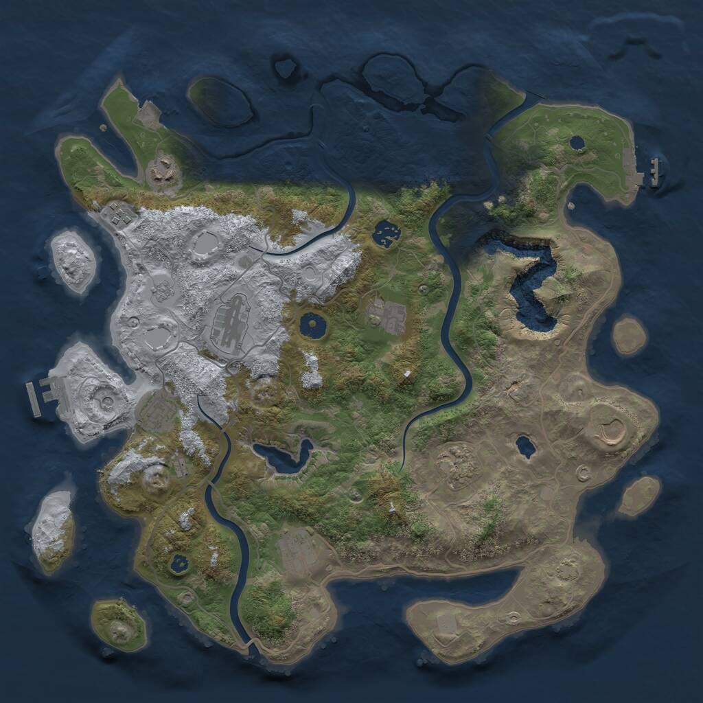 Rust Map: Procedural Map, Size: 4000, Seed: 1483562175, 15 Monuments