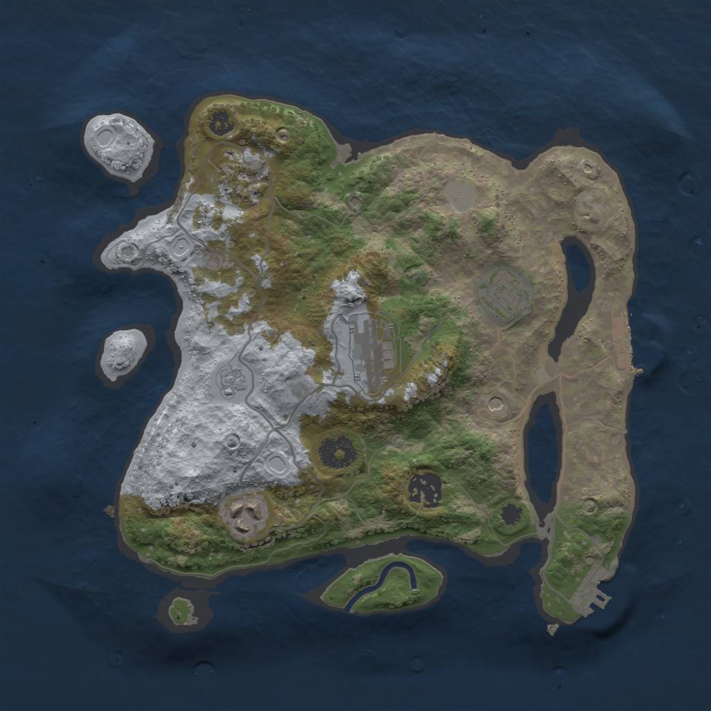 Rust Map: Procedural Map, Size: 3000, Seed: 287430075, 12 Monuments