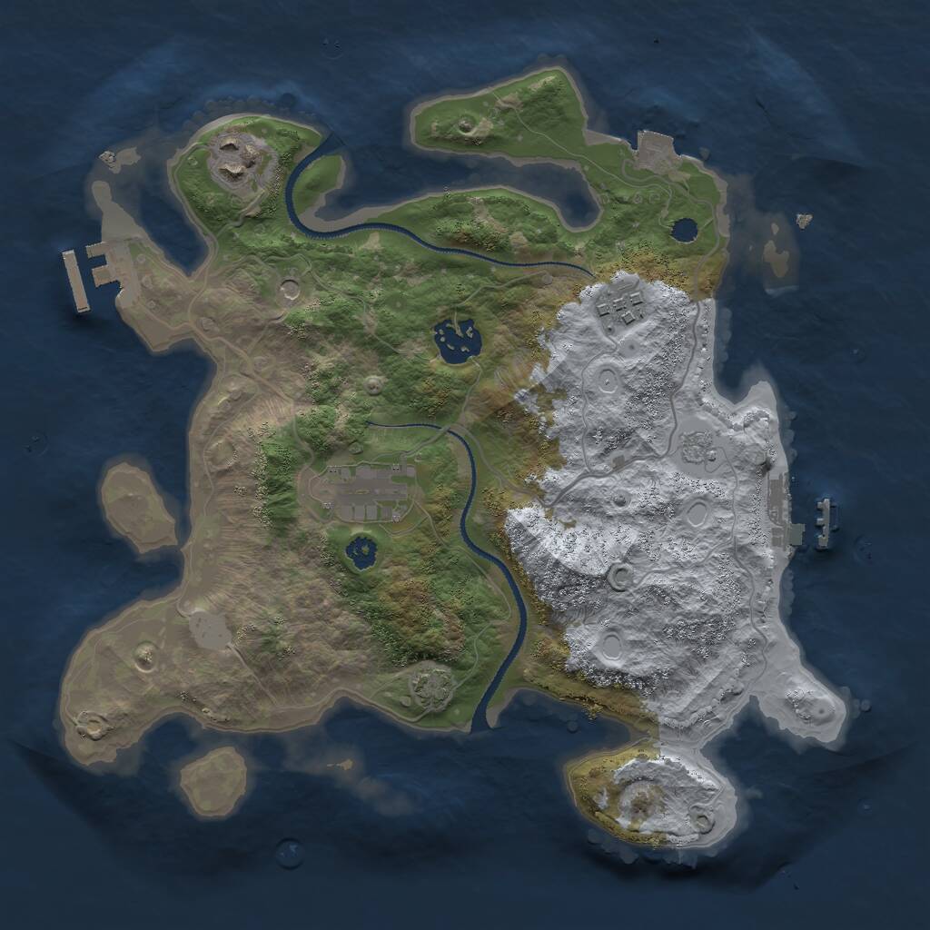 Rust Map: Procedural Map, Size: 3000, Seed: 341569935, 10 Monuments
