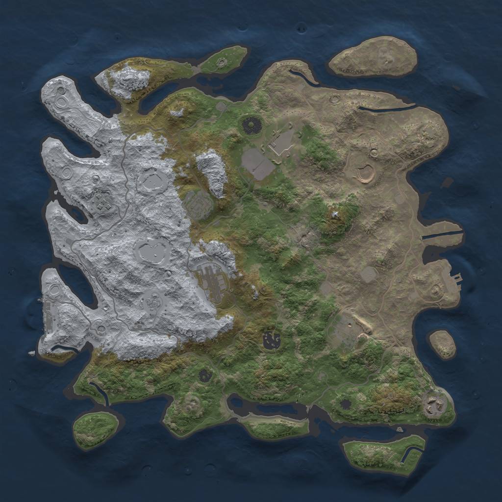 Rust Map: Procedural Map, Size: 4000, Seed: 1562695106, 16 Monuments