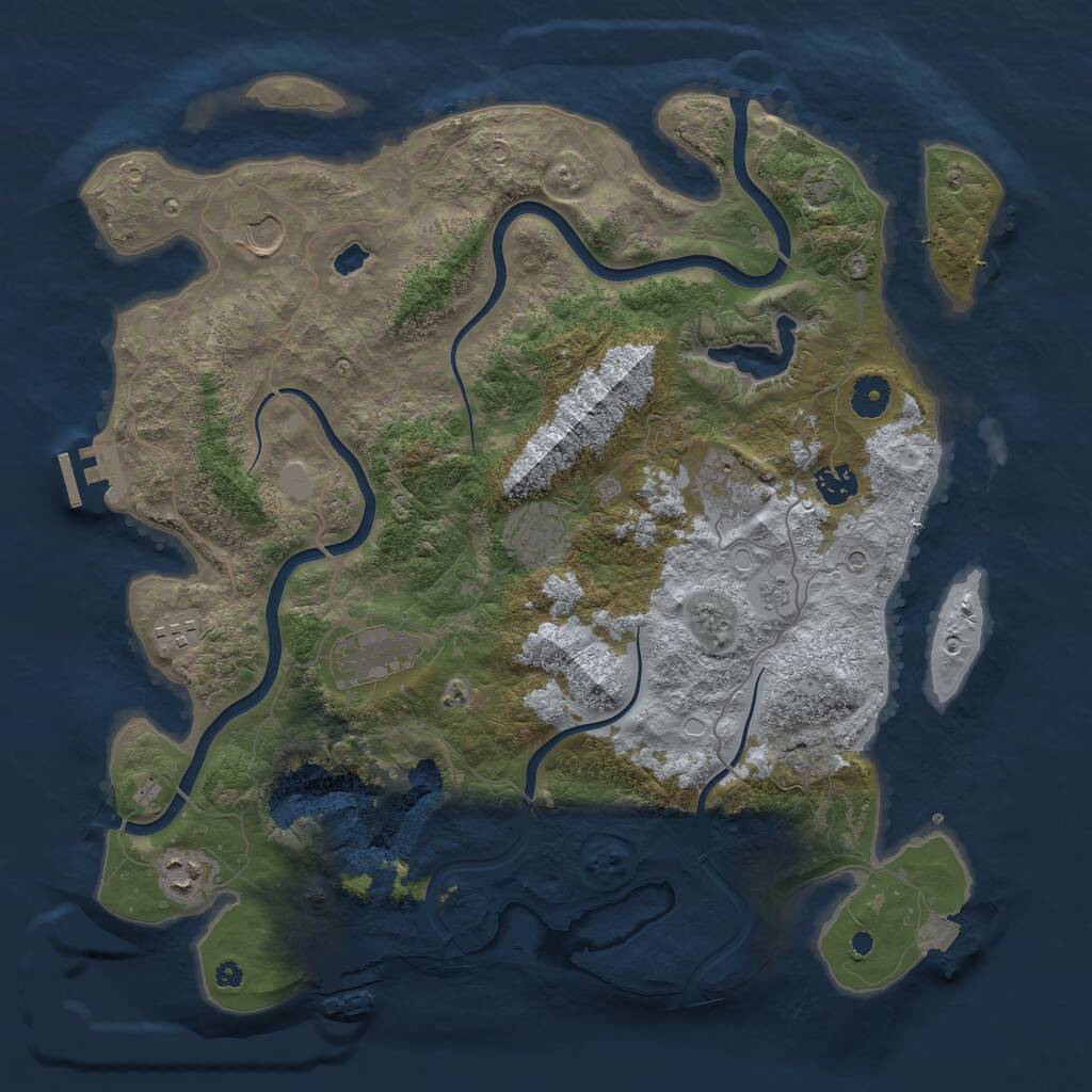 Rust Map: Procedural Map, Size: 4000, Seed: 99902816, 13 Monuments