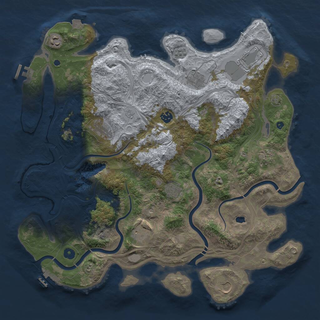 Rust Map: Procedural Map, Size: 4250, Seed: 1397273372, 16 Monuments
