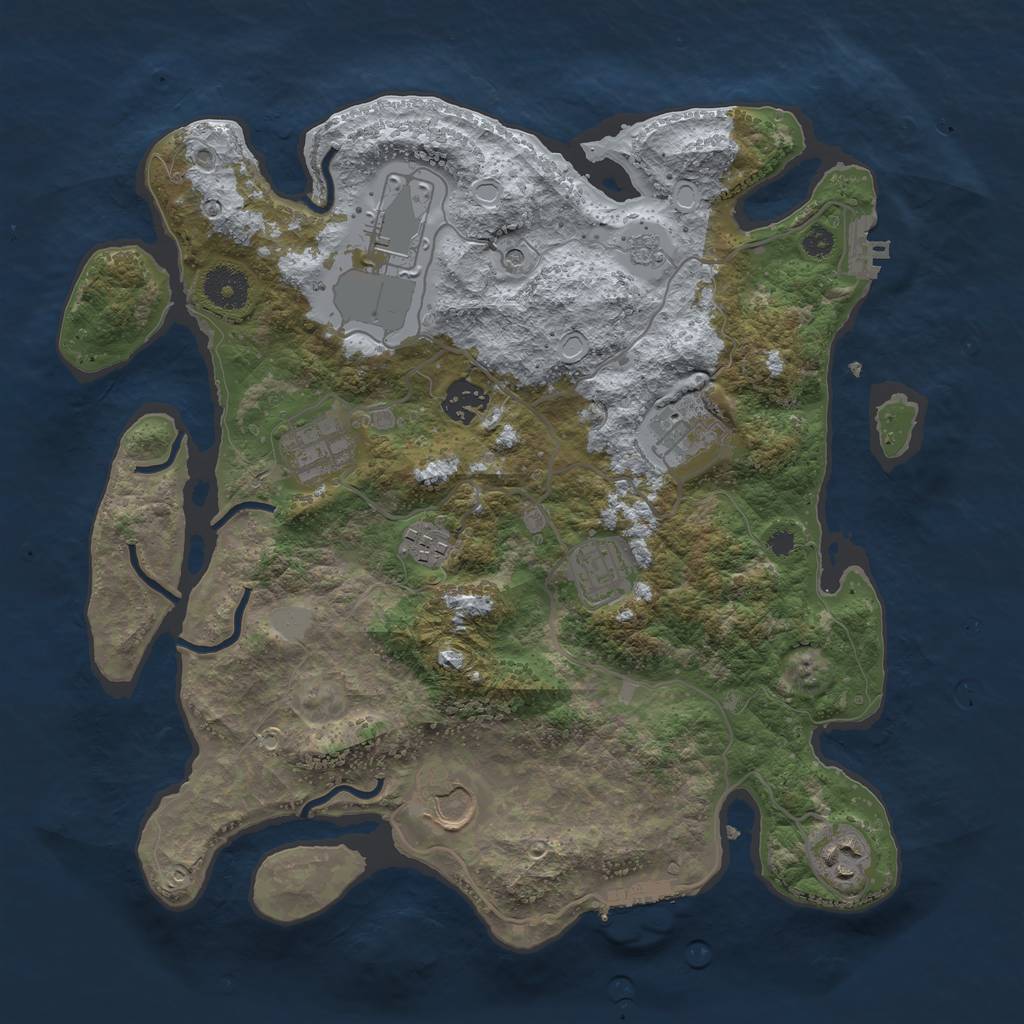 Rust Map: Procedural Map, Size: 3500, Seed: 2356, 15 Monuments