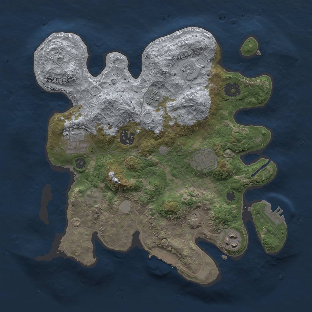 Rust Map: Procedural Map, Size: 3000, Seed: 187942295, 12 Monuments