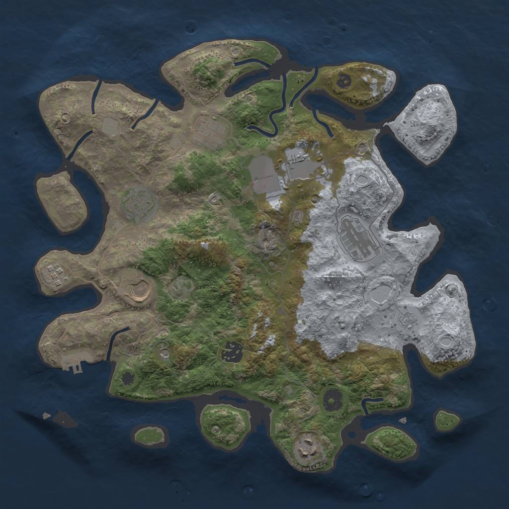 Rust Map: Procedural Map, Size: 3500, Seed: 78956785, 14 Monuments