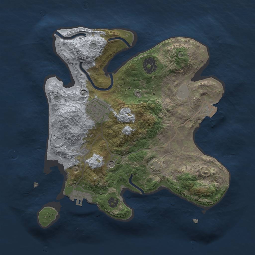 Rust Map: Procedural Map, Size: 2500, Seed: 5511485, 7 Monuments