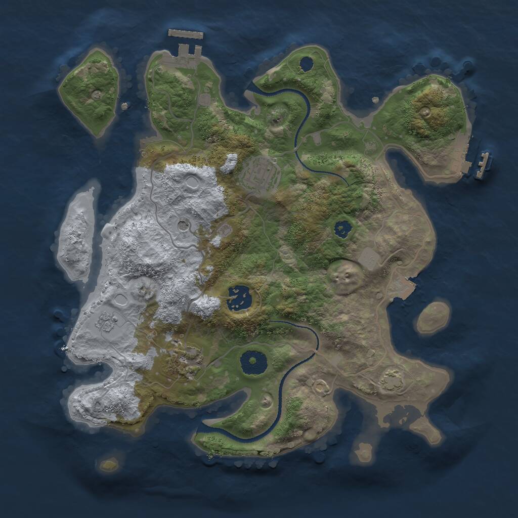Rust Map: Procedural Map, Size: 3000, Seed: 1465649280, 9 Monuments