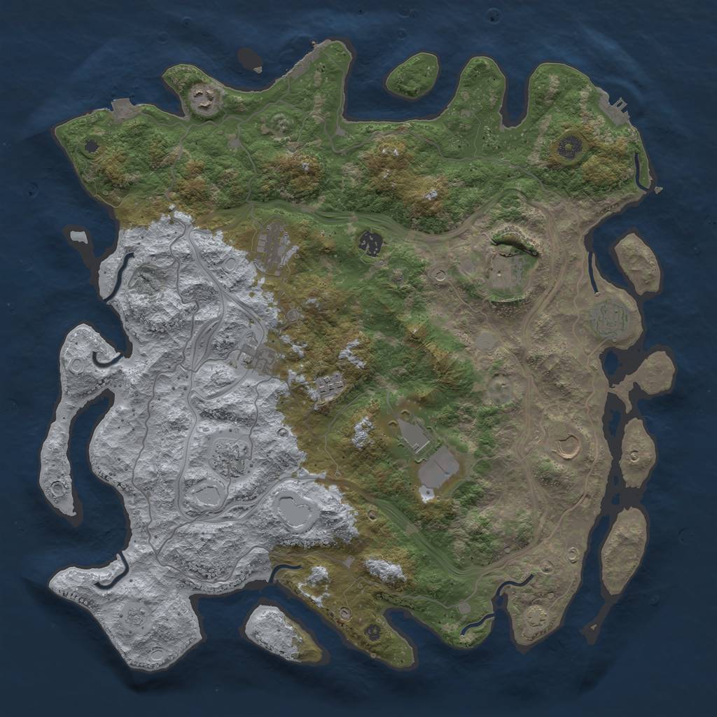 Rust Map: Procedural Map, Size: 4500, Seed: 2324464, 18 Monuments