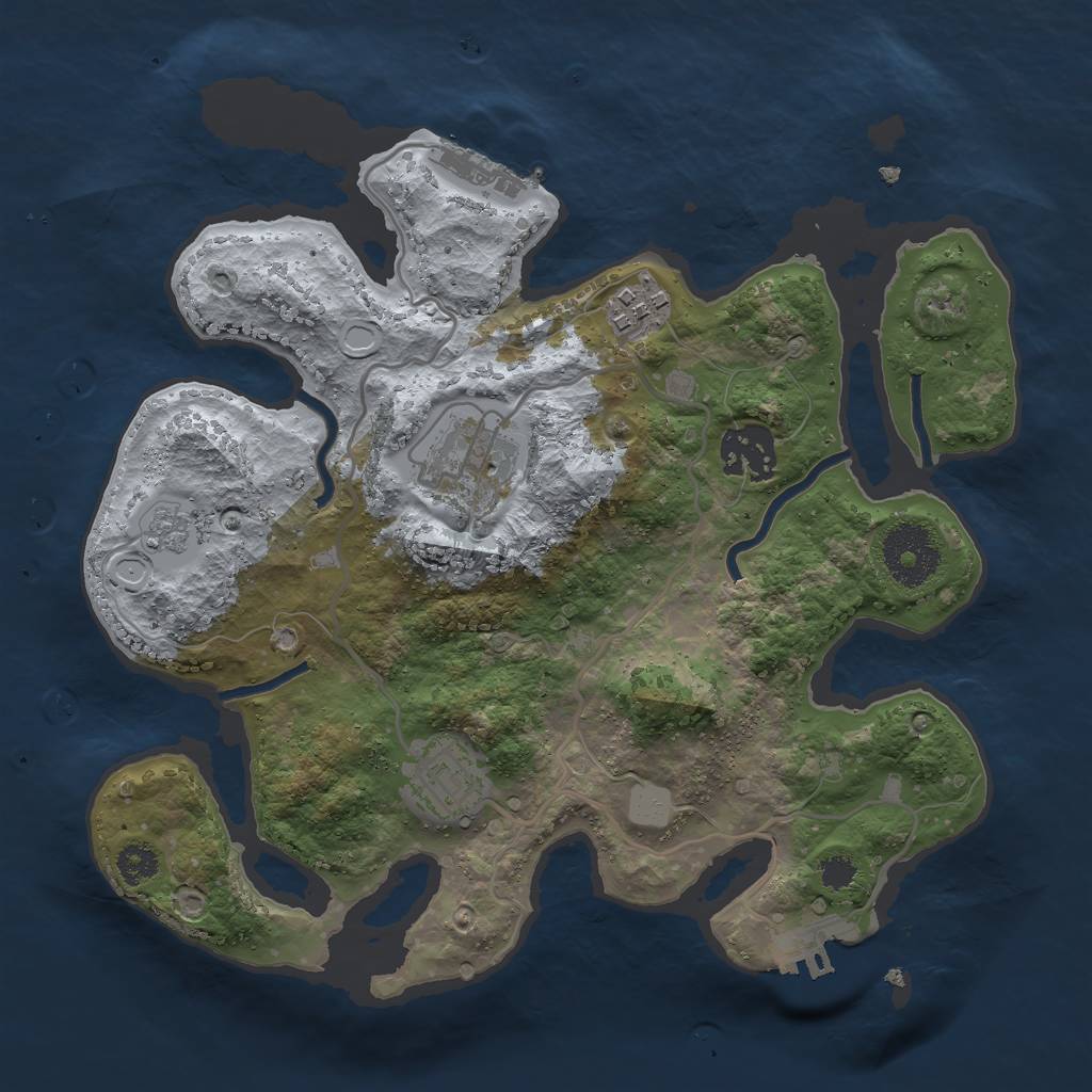 Rust Map: Procedural Map, Size: 2800, Seed: 46236367, 10 Monuments