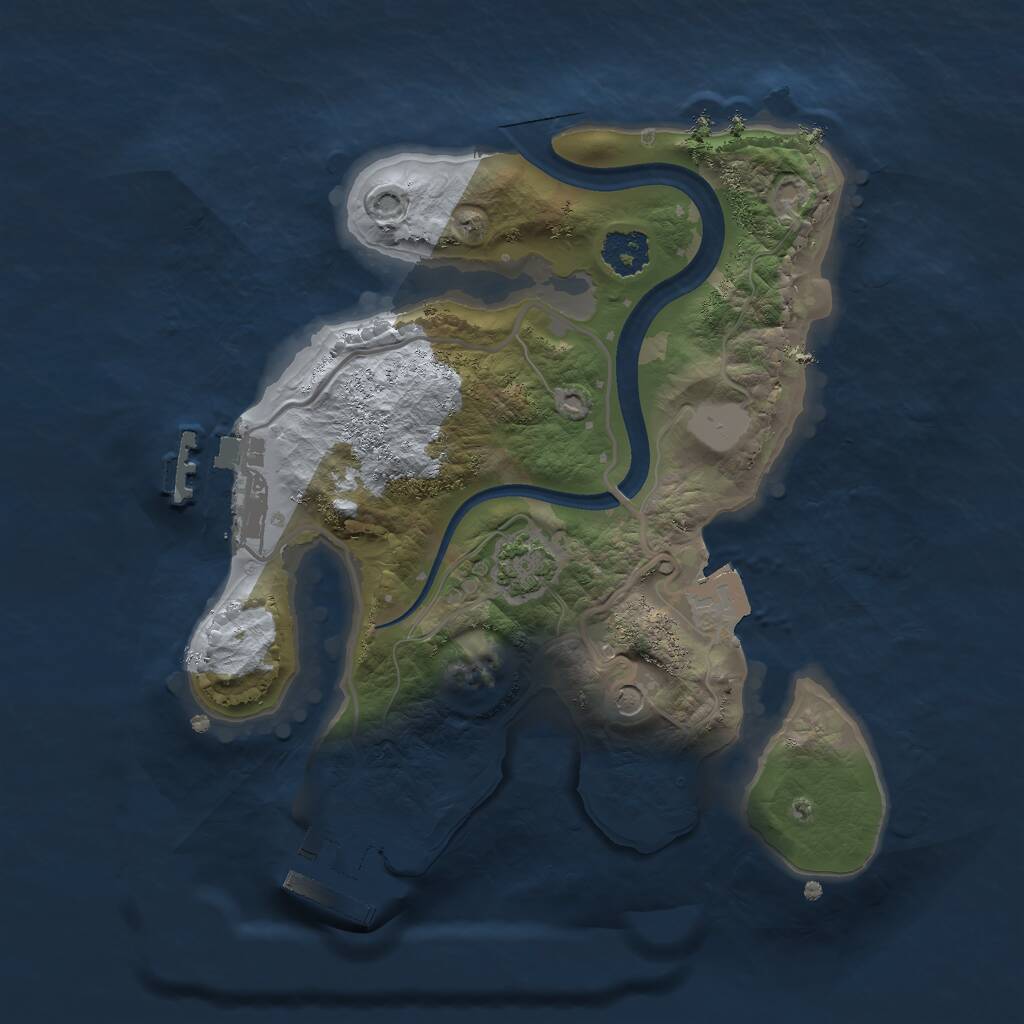 Rust Map: Procedural Map, Size: 2200, Seed: 1611223765, 5 Monuments