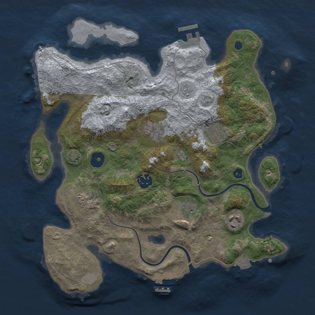 Rust Map: Procedural Map, Size: 3200, Seed: 213143, 11 Monuments