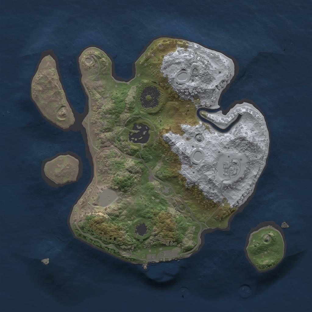 Rust Map: Procedural Map, Size: 2200, Seed: 441407401, 6 Monuments