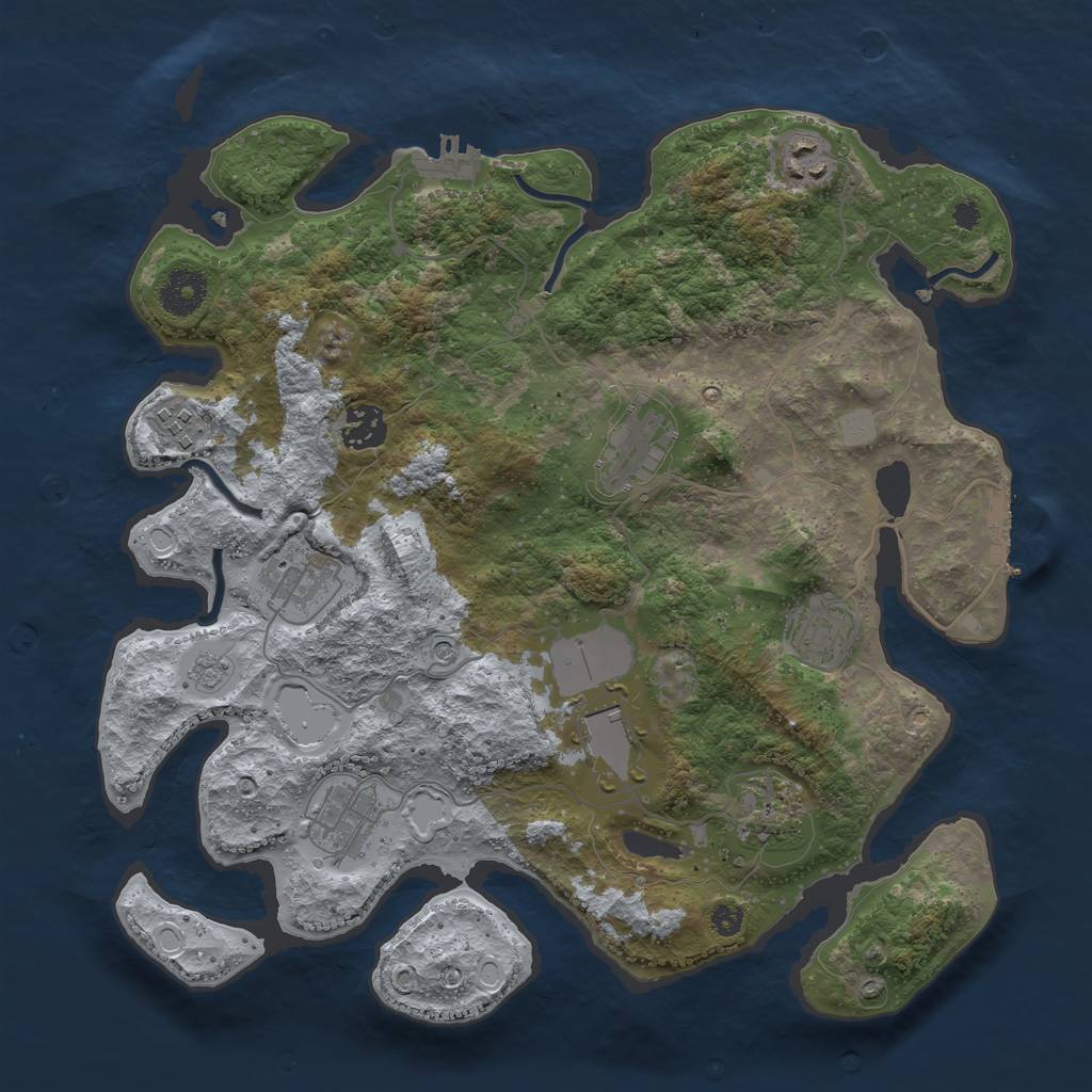 Rust Map: Procedural Map, Size: 3500, Seed: 1636160827, 16 Monuments